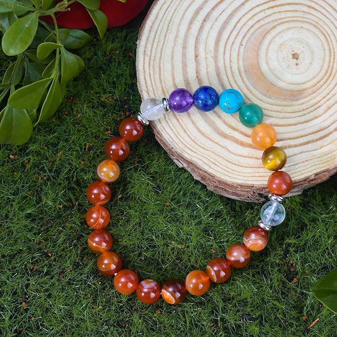 Strong Healing Crystal Bracelet 8MM Genuine Stone Bracelet Lucky Beaded Bracelet Chakra Bracelet 6.5 inch Positive Energy Inspirational Gifts for Women Mom