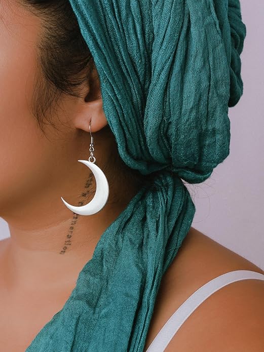 MINACHI Simple Crescent Moon Dangle Drop Earrings, Fashion Statement Jewelry Gift for Women