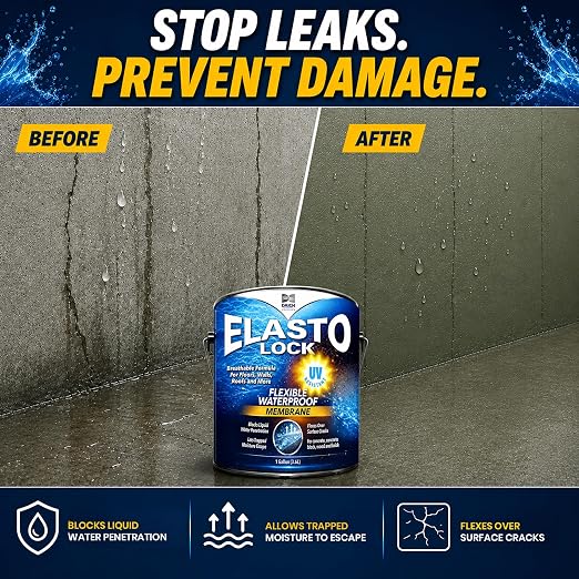 ElastoLock Waterproof Membrane Coating 1 Gallon, Exterior Foundation Sealer - Image 6