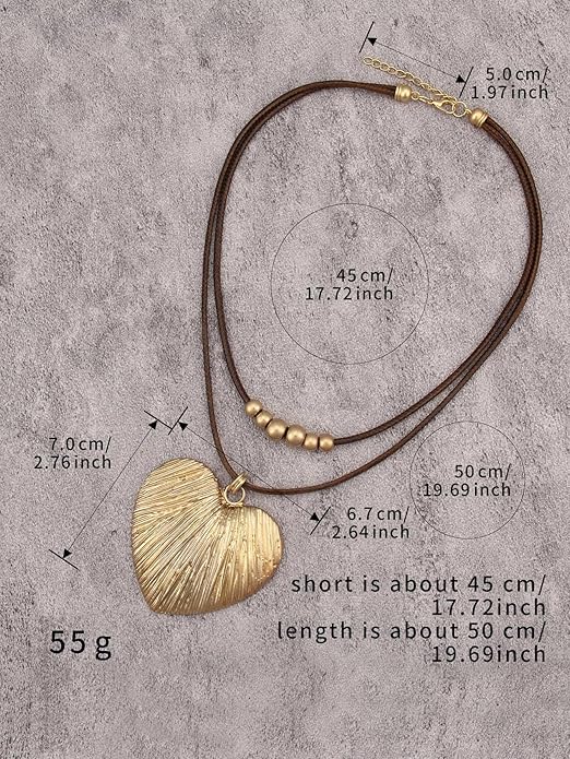 Boho Necklaces for Women Chunky Circle Necklace Layered Boho Circle Leather Choker Necklace Long Vintage Necklaces Bohemian Jewlery Gifts