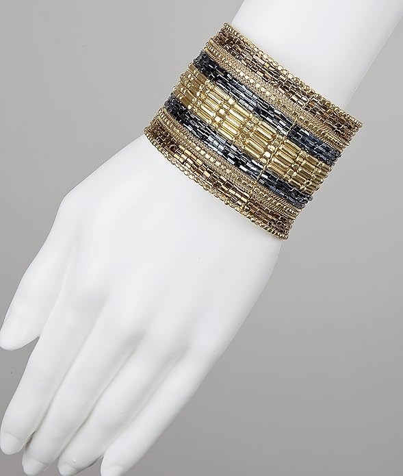 SPUNKYsoul Cuff Bracelets for Women Collection - Adjustable, Stylish Boho Inspired Beaded Bracelets, Trendy Stackable Beads, Ideal for Everyday Wear & Special Occasions