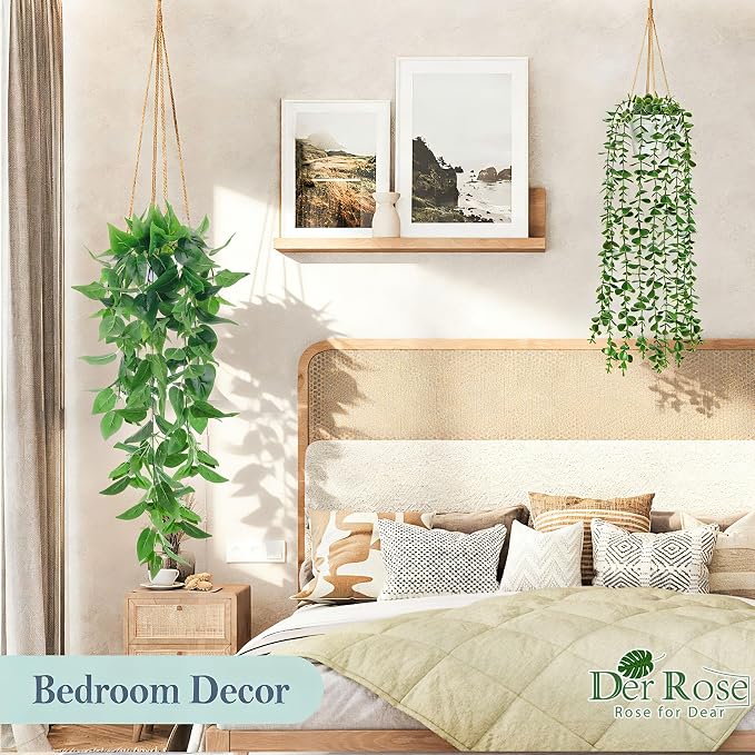 Der Rose 4Pcs Fake Hanging Plants - Image 4
