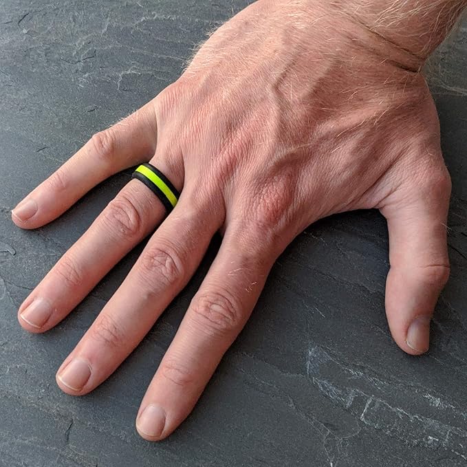 Knot Theory Striped Silicone Ring for Men and Women – Black, Grey, Red, Blue, Orange, Yellow, Purple