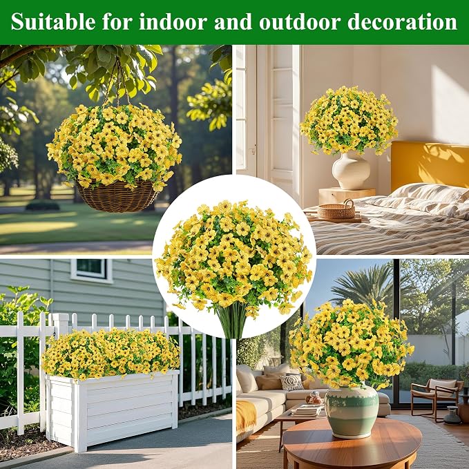 24 Pcs Artificial Flowers for Outdoors Decorations, UV resistant, faux plastic - Image 5