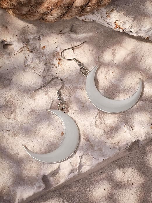 MINACHI Simple Crescent Moon Dangle Drop Earrings, Fashion Statement Jewelry Gift for Women