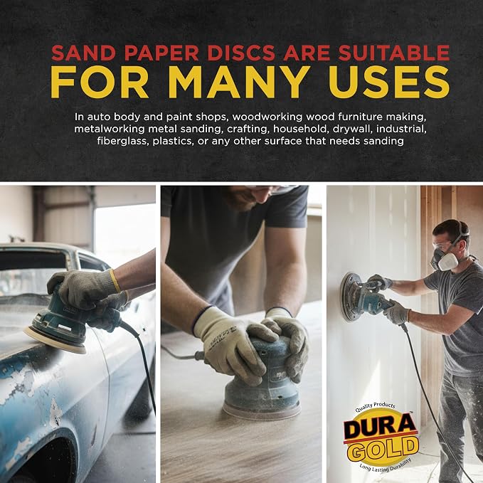 Dura-Gold Premium 80, 400 Grit 6" Green Film PSA Sanding Discs, 5 Each - Image 6