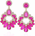 Fashion Rhinestone Statement Drop Dangle Earrings Large Colorful Crystal Chandelier Earrings for Women Bridal Wedding Party Prom