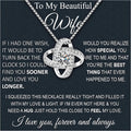 Wife Necklace From Husband To My Wife Necklace Soulmate Necklace For Women Future Wife Jewelry Birthday Christmas Valentine's gifts For Girlfriend Message Card & LED Box