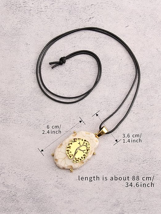 GelConnie Boho Necklaces for Women Vintage Silver Circles Long Pendant Necklace Cowgirl Sweater Necklace Adjustable Leather Choker Necklace for Women