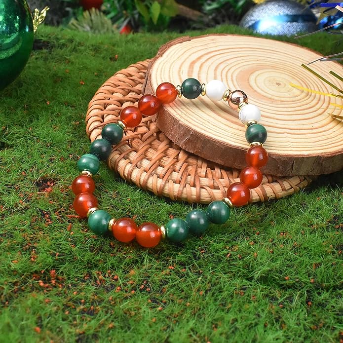 Strong Healing Crystal Bracelet 8MM Genuine Stone Bracelet Lucky Beaded Bracelet Chakra Bracelet 6.5 inch Positive Energy Inspirational Gifts for Women Mom