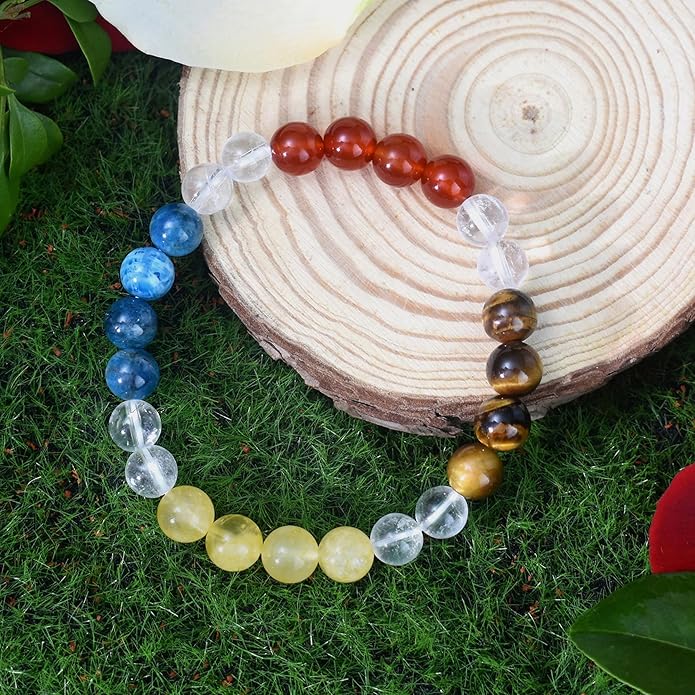 Strong Healing Crystal Bracelet 8MM Genuine Stone Bracelet Lucky Beaded Bracelet Chakra Bracelet 6.5 inch Positive Energy Inspirational Gifts for Women Mom