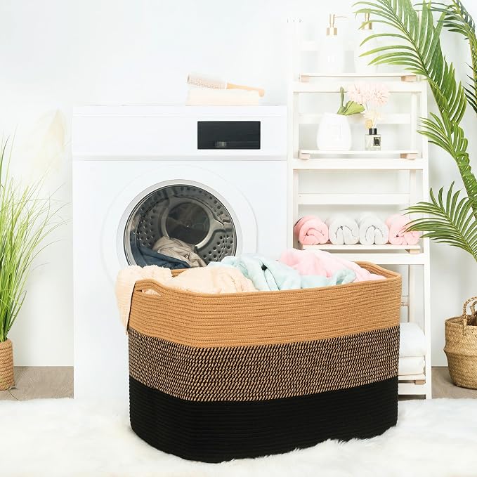 112L Extra Large Blanket Basket Holder Living Room, Pool Towels, Dog Toy - Image 2