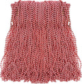 THE MARDI GRAS KREWE - Beads Necklaces Mardi Gras 72 Pack, 6 Dozen 33" 7mm - Party Favors, Parades, Bulk Decorations, Costumes, Festivals, Events - Light Red