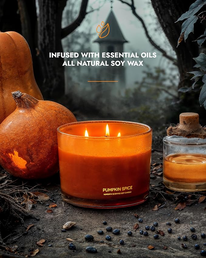 Luxury Pumpkin Soy Candle | Large 3 Wick Jar Candle | Halloween & Fall Decor | - Image 2