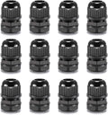 QILIPSU 12pcs 3/8" NPT Cable Gland Waterproof IP68 Nylon Cable Pass Through by QILIPSU