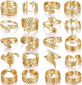 KISS WIFE Goldenen Silvery Black Kunckle Rings Set for Women, Dainty Simple Trendy Cute Stackable Finger Rings Pack, Perfect for Stacking Layering on Thumb and Knuckle, Mixed Size, Jewelry Gift