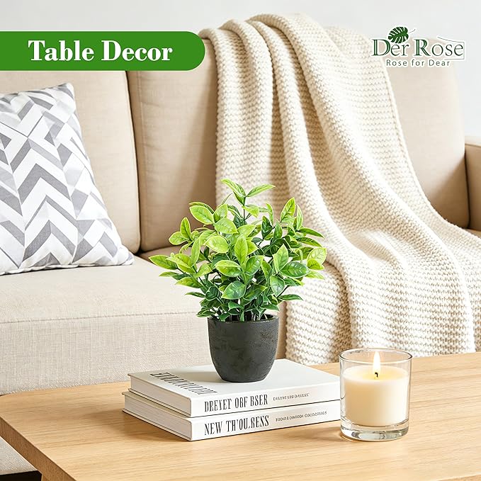 Der Rose 4 Pack Mini Faux Plants Fake Plants - Image 2