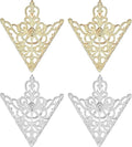 5 Pairs Retro Hollow Pattern Shirt Collar Brooches For Women And Men Gold Plated Triangle & Simple Elegant Double Leaf Collar Pin Brooches Gold Silver Plant Brooch Jewelry