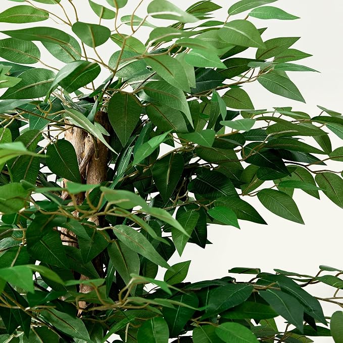 VECELO Ficus Tree Artificial 6 Feet, Tall Faux Tree in Pot, Fake Floor Plant - Image 3