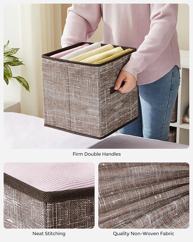 SONGMICS Storage Cubes, 11-Inch Foldable Closet Organizers | Non-Woven Fabric - Image 5