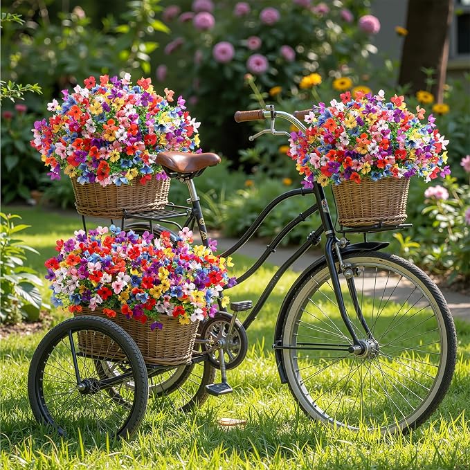 SHareconn 20 Bundles Artificial Flowers UV Resistant Outdoor Decor | Realistic - Image 4