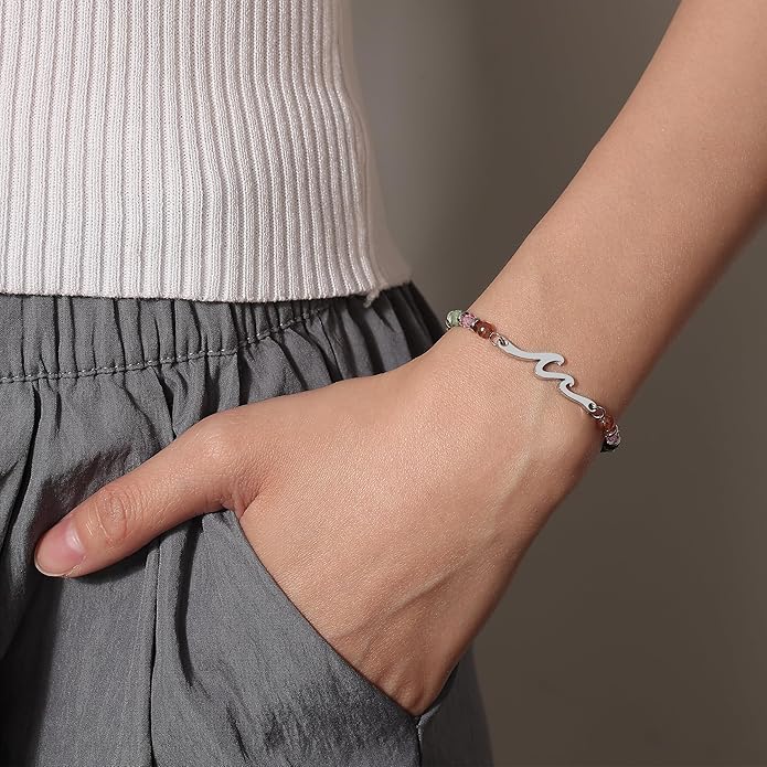 TONY & SANDY Friend Gifts for Women, Unique Valentine's Day Gifts for Her, Sister Gifts from Sister, Wave Bracelet, Christmas Birthday Gifts for Women, Bestie Friendship Bracelets