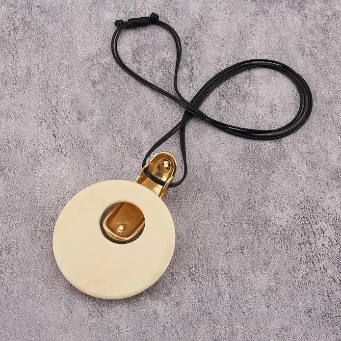 GelConnie Leather Necklace for Women Large Pendant Long Brown Necklace Circle Leather Choker Vintage Sweater Necklace Gold Chunky Boho Necklaces for Women
