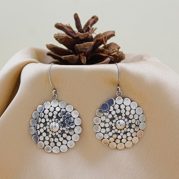 Real 925 Sterling Silver Fine Handmade Drop Dangle Earrings For Women Authentic Ethnic Tribal Boho Style Modern Fashion Unique Designer Party Jewelry Earring Jewelry By Artisans