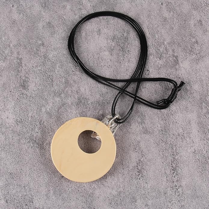 Boho Leather Necklace Women Bohemian Brown Circle Pendant Necklace Choker Long Necklaces for Women Boho Ring Large Pendant