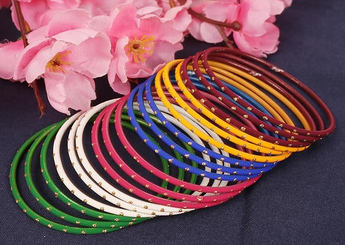 Touchstone indian bangles bracelets for women colorful churiyan set return gifts jewelry chudiya bulk pack bollywood metal bangle sets 12 textured vintage colors. Set of 144