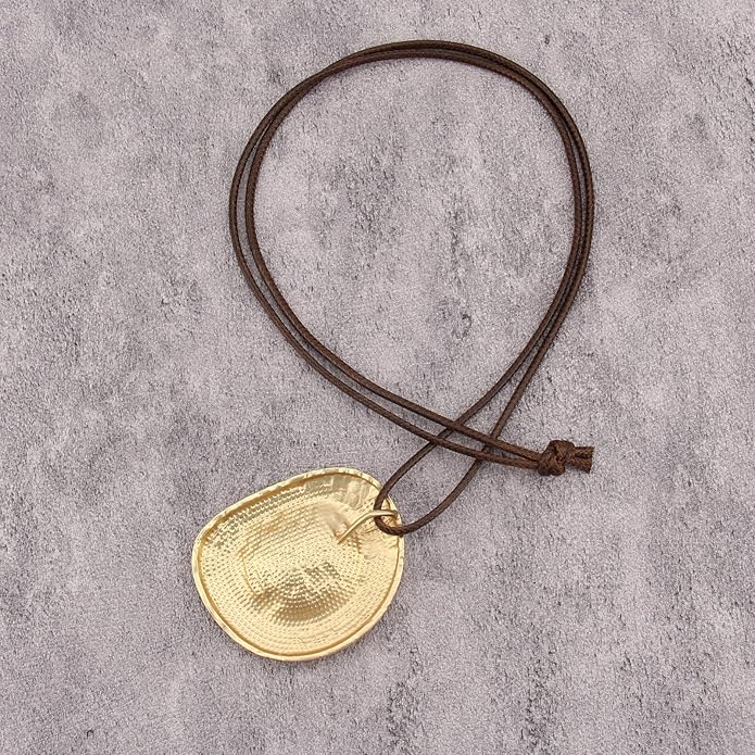 Women's Leather Long Necklace Bohemian Style Circle Retro Pendant Necklace Women's Jewelry