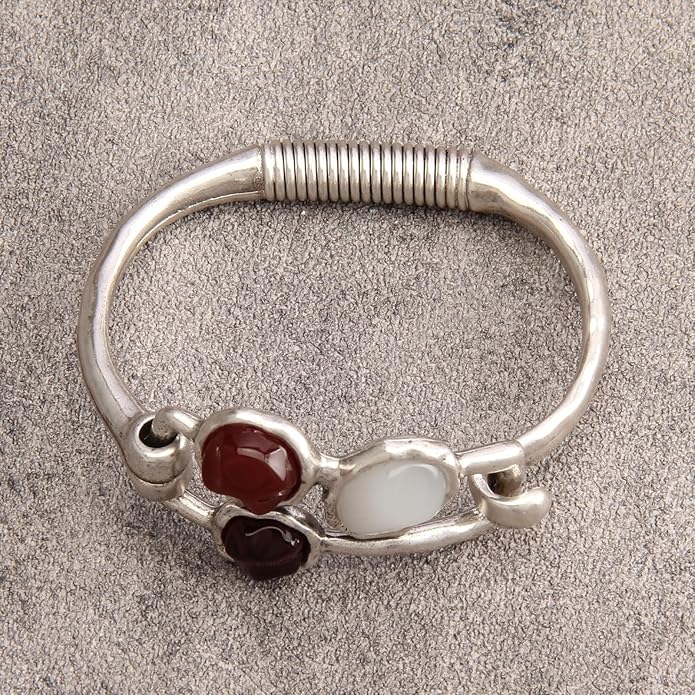 Gold Cuff Bracelet for Women Silver Beaded Bracelets Open Bangle Stackable Stretch Bead Bracelet Boho Jewelry Gifts for Wife Couple