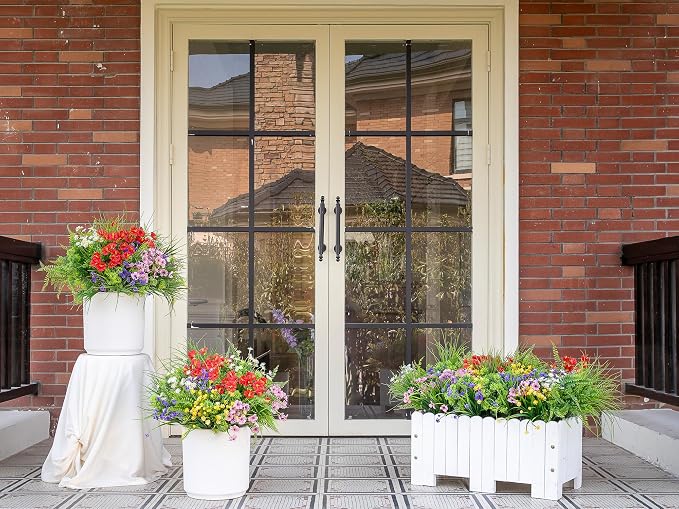 23PCS Artificial Plants Outdoor, Faux Flowers & Greenery Stems - Image 7