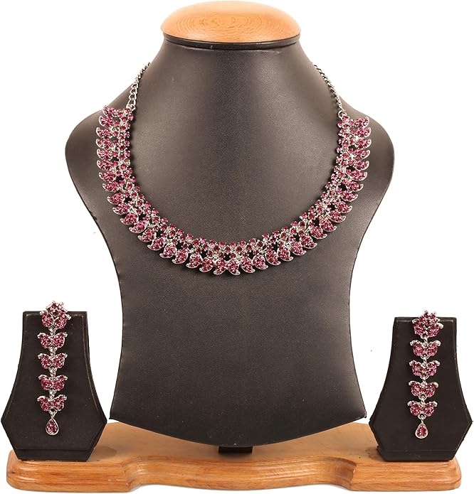 Touchstone Indian wedding jewelry set gold traditional necklaces for women statement rhinestone sets hollywood glamour style crystal stone bridal costume golden necklace