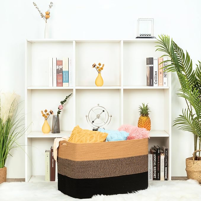 112L Extra Large Blanket Basket Holder Living Room, Pool Towels, Dog Toy - Image 5