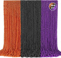 YAXINRUI 144 PCS Halloween Beads Necklaces, Purple Black Orange Party Beads 33'' Halloween Necklaces Party Stuff for Halloween Trick or Treat Decorations