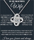 Wife Necklace From Husband To My Wife Necklace Soulmate Necklace For Women Future Wife Jewelry Birthday Christmas Valentine's gifts For Girlfriend Message Card & LED Box