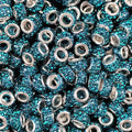 60Pcs Rhinestone Large Hole Beads Spacer Bead Blue European Craft Big Beads Large Hole Rhinestones Lampwork Murano Fairy Wand Garden Bead for DIY Bracelet Necklace Jewelry Making Supplies