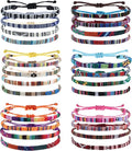 Florideco 24 Pcs Boho Surfer Bracelet Anklet Adjustable Beaded Anklets Handmade Braided Bracelet Colorful Anklet Summer String Rope Ankle Bracelets Waterproof Surfer Beach Bracelet Boho Jewelry for Women Men