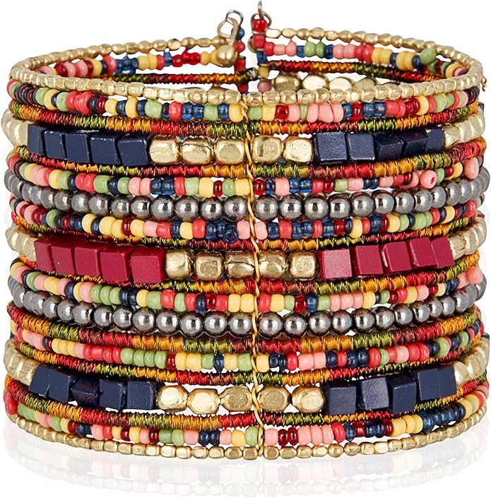 SPUNKYsoul Cuff Bracelets for Women Collection - Adjustable, Stylish Boho Inspired Beaded Bracelets, Trendy Stackable Beads, Ideal for Everyday Wear & Special Occasions