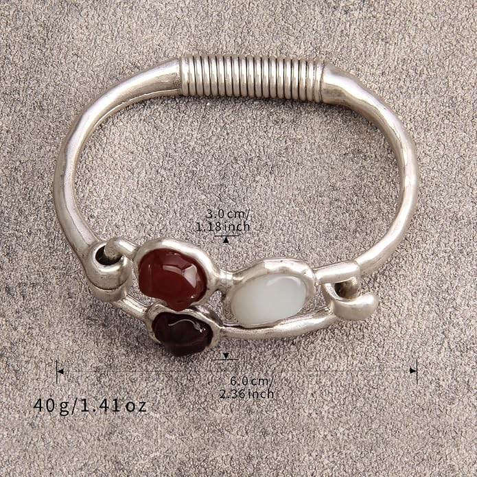 Gold Cuff Bracelet for Women Silver Beaded Bracelets Open Bangle Stackable Stretch Bead Bracelet Boho Jewelry Gifts for Wife Couple