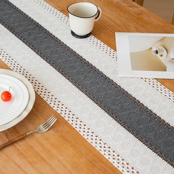 Farmhouse Table Runner for Home Decor 12x72 Grey Fall Home Decor | 72 Inches - Image 8