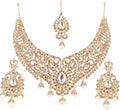 Touchstone Indian jewelry sets for women tikka wedding necklace costume guest statement bollywood rhinestones crystal faux pearls gold big royal neck piece set bridal fashion accessories