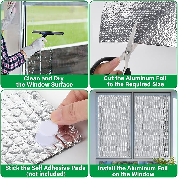 winemana Window Insulation Roll, 59IN x 8FT Reflective Heat Shield Bubble Film - Image 6