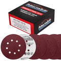 ProductionShop Premium 5" Red 8-Hole Pattern 180 Grit Sanding Discs, Box of 50 by ProductionShop