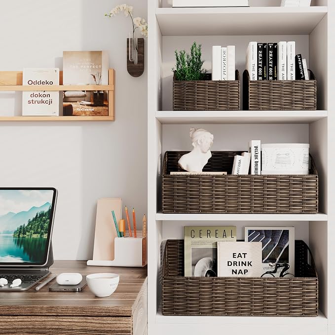 Pantry Baskets for Organizing, Wicker Basket Shelf Storage | Handwoven Pantry - Image 6