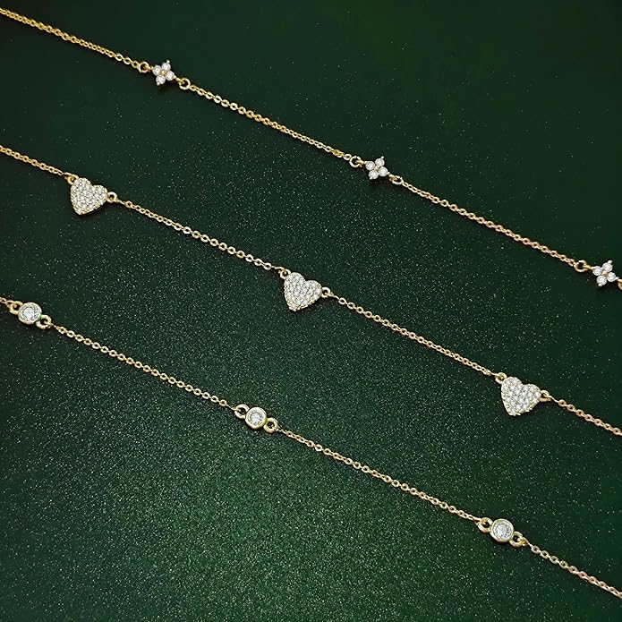 Zeffy Dainty Gold Heart Necklace for Women Trendy 14K Gold/Silver Plate Cute Heart Pendant Choker Necklaces Gold Love Heart Chain Necklace for Women Dainty Gold Jewelry Gifts for Women