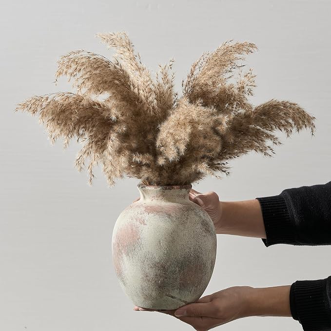 SIDUCAL Ceramic Decorative Flower Vase | 7.48 Inch Pottery Rustic Farmhouse - Image 6