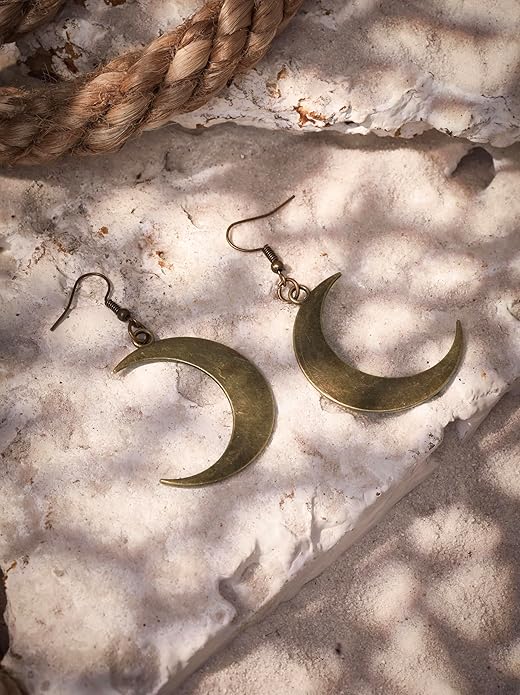 MINACHI Simple Crescent Moon Dangle Drop Earrings, Fashion Statement Jewelry Gift for Women