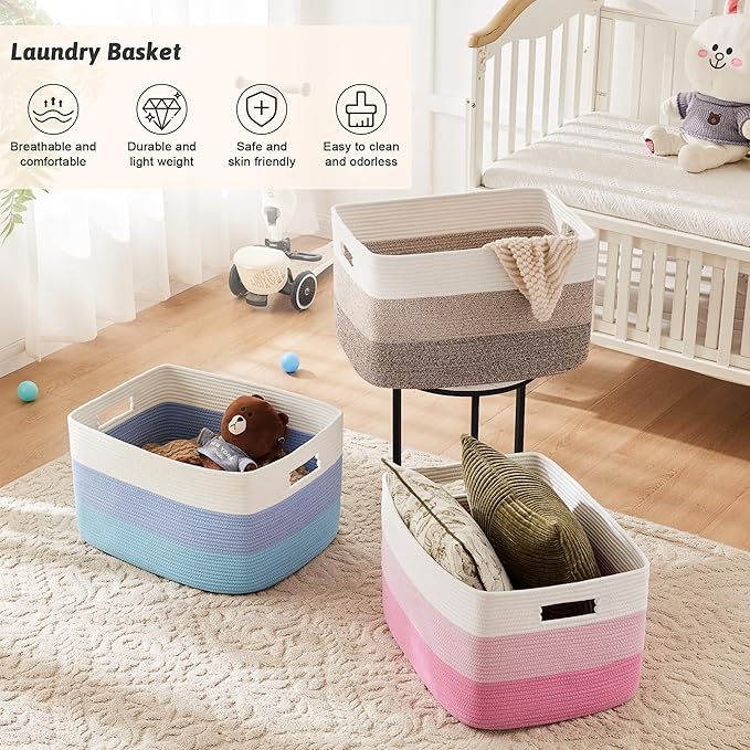Artfeel Blanket Basket, Rectangle Woven Baskets - Image 6
